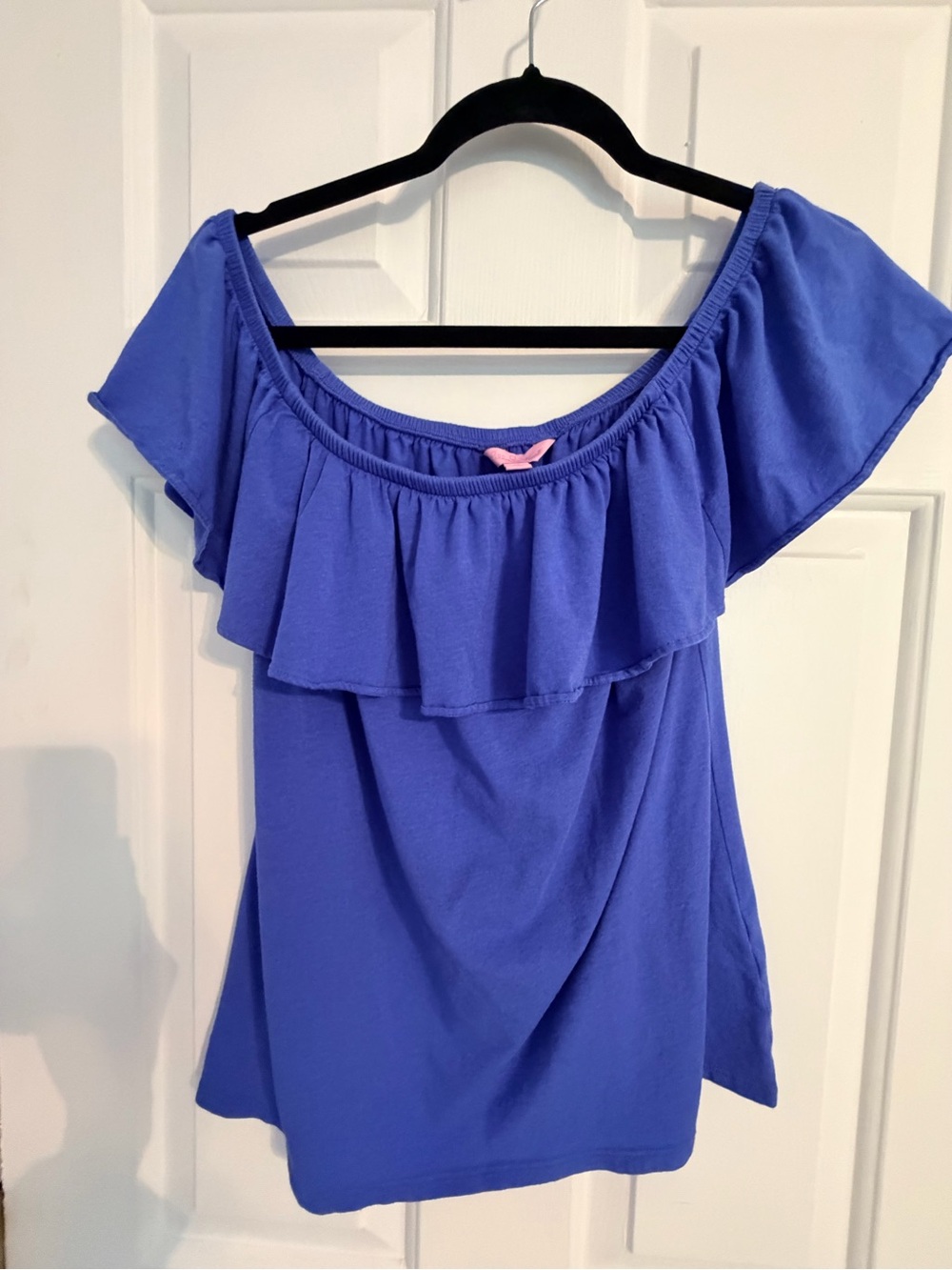 Lilly Pulitzer Royal Blue Off-Shoulder Ruffle Tunic